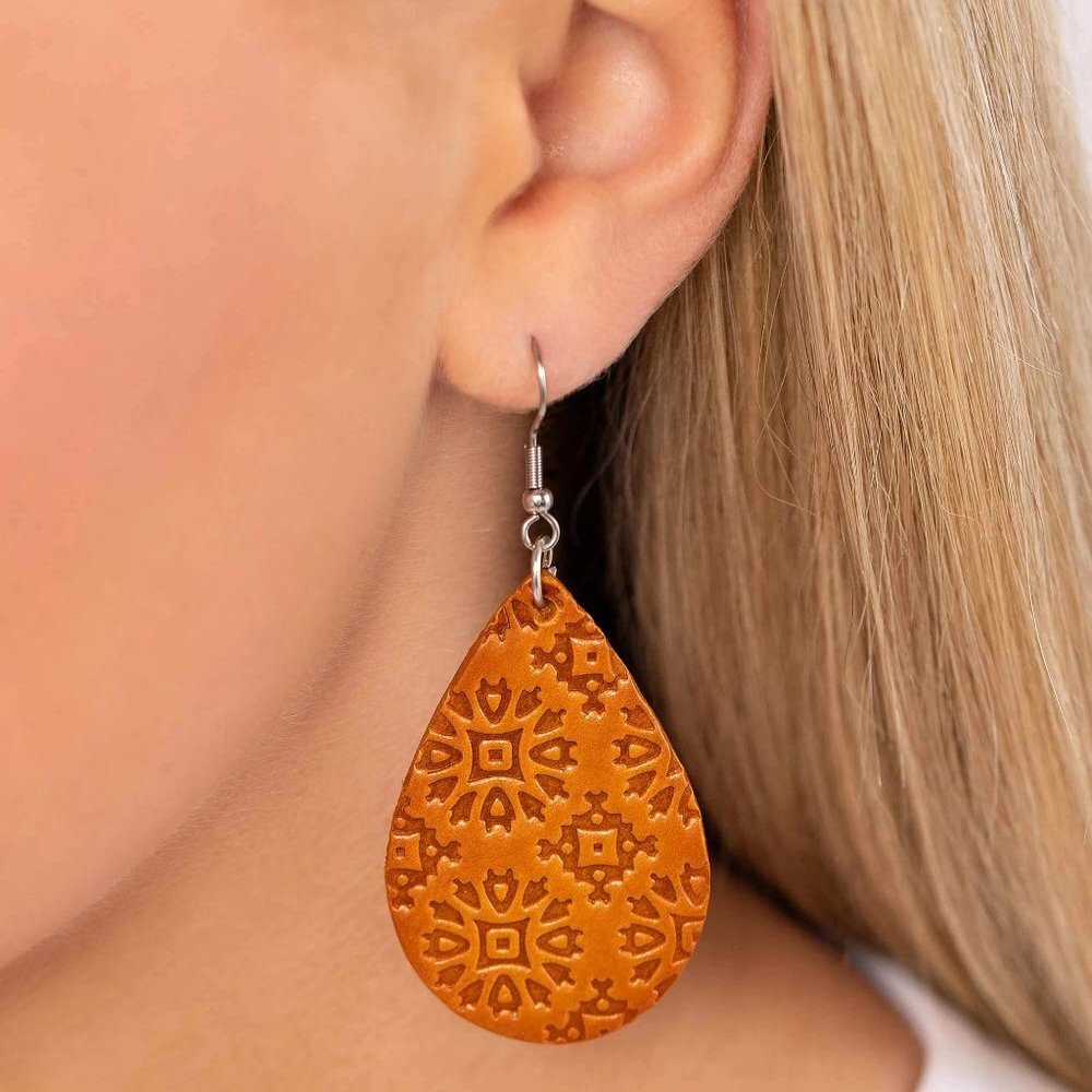 Stylishly Subtropical - Orange Earrings